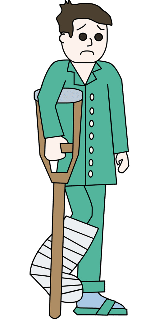 איש עם רגל שבורה